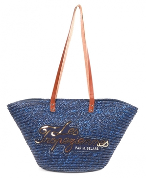 Panier en paille Les Tropeziennes MILOS Bleu Marine Femme|IOKQ-17659821